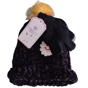 NWT Rainbow Sugar Pom Beanie Glove Set